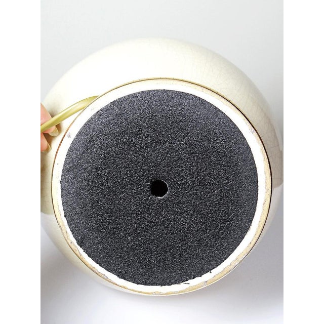 Vintage Panama Dynasty Crackle-Glazed Earthenware Lamp from Le Dauphin, 1980s For Sale - Image 12 of 13