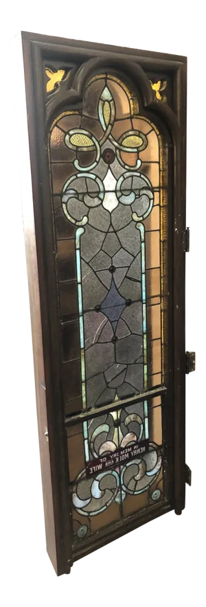 1920s Vintage Stained Glass Church Window