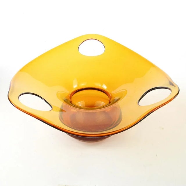 Glass Postmodern Bowl by Maria Słaboń for Krosno Glassworks, Poland, 1970s For Sale - Image 7 of 11