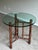 Contemporary Vintage McGuire Bamboo Rattan Round Glass Top Side / Center Table For Sale - Image 3 of 6