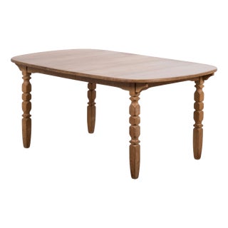 Vintage Oval Brutalist Oak Dining Table by Henning Kjærnulf, Denmark, 1960s For Sale
