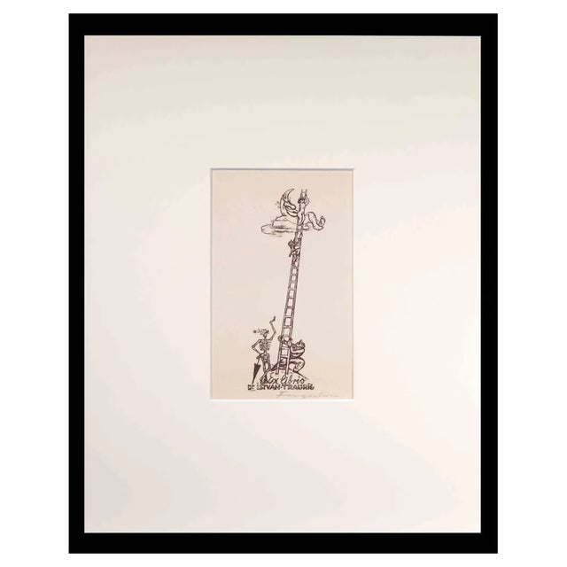 Michel Fingesten, Ex Libris D'Istvan Traurig, 1936, Woodcut For Sale