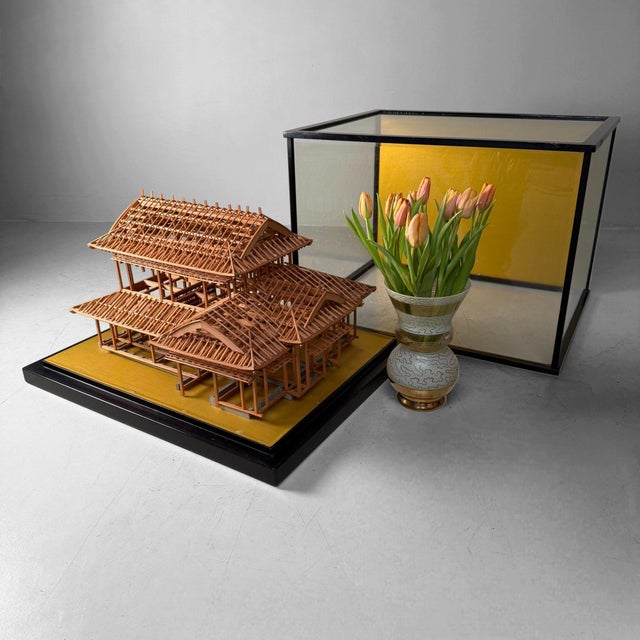 Glass Japanese Architectural Scale Model in Glass Display Case, 1950s For Sale - Image 7 of 18