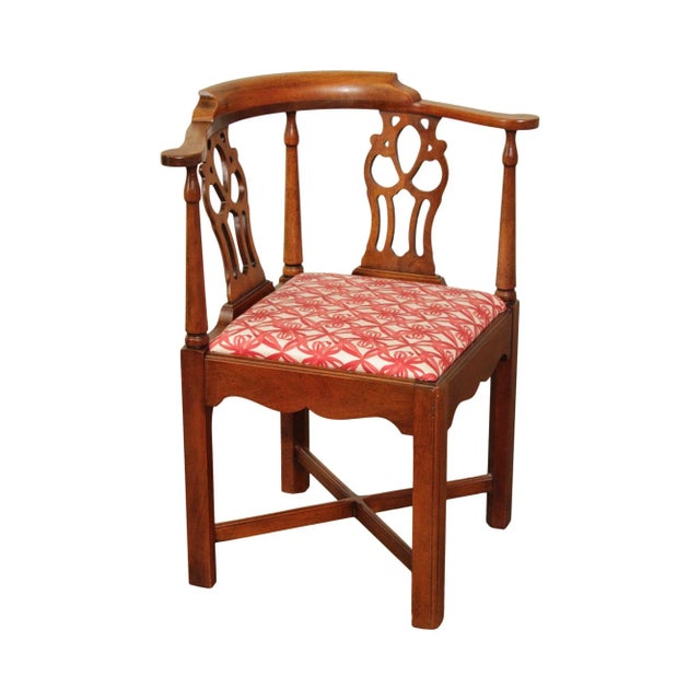 Late 20th Century Chippendale Style Mahogany Corner Chair For Sale - Image 13 of 13