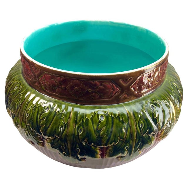 Brown Large Art Nouveau Belgian Jardinière, 1920 For Sale - Image 8 of 11