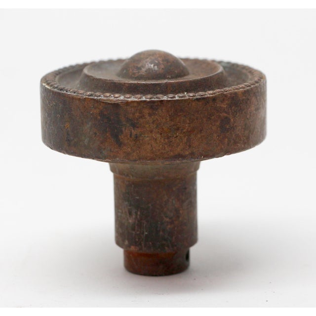Traditional Antique Beaded Cast Brass Concentric Entry Door Knob For Sale - Image 3 of 4
