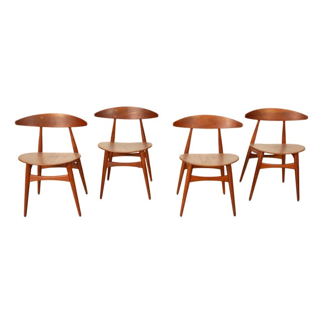 1960s Hans J. Wegner Ch-33 Danish Teak Chairs for Carl Hansen & Søn- Set of 4 For Sale