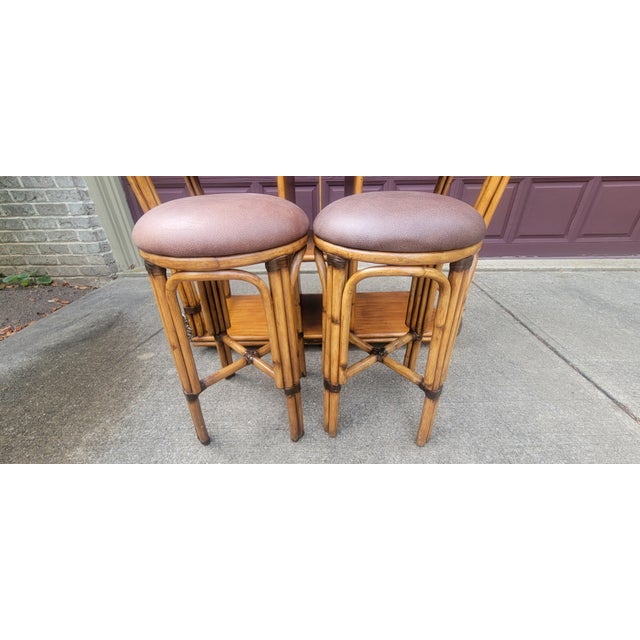 1970's Vintage Bamboo and Rattan Bar Console Table For Sale - Image 12 of 18