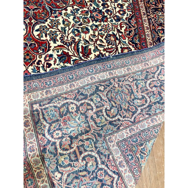 Antique Persian Dabir Kashan Rug For Sale In Chicago - Image 6 of 8
