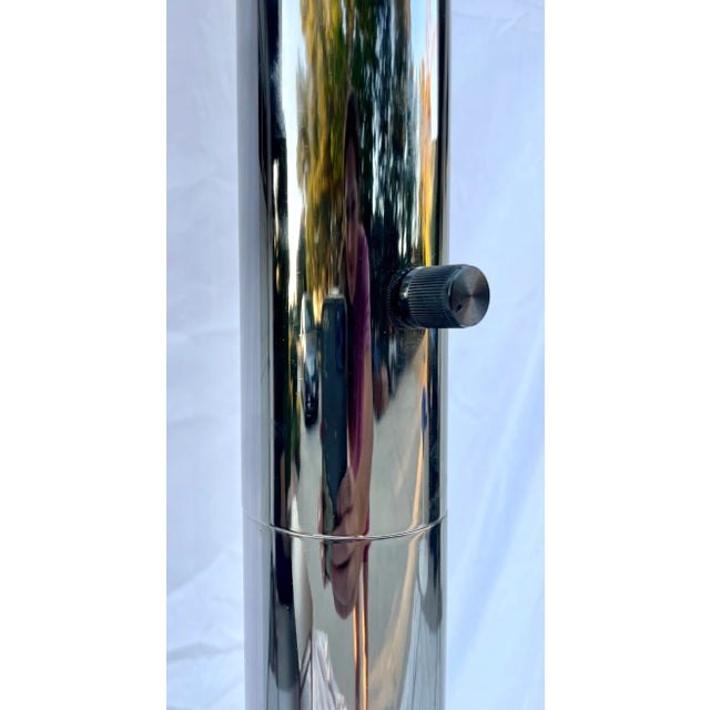 Mid 19th Century Postmodern Torchiere Chrome, Lucite and Marble Floor Lamp For Sale In Los Angeles - Image 6 of 13