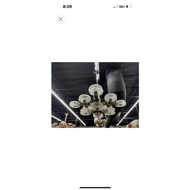Italian Modern Chrome, Stainless and Glass Chandelier by Oscar Torlasco For Sale - Image 12 of 13