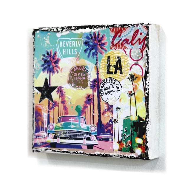 Cruisin' Beverly - Abstract Colorful Textural City Inspired Collage Original Artwork by Marion Duschletta For Sale In Los Angeles - Image 6 of 9