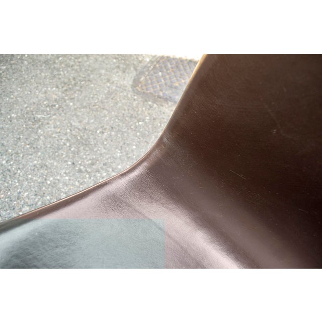 Set consisting of eight chairs with plastic frame and leather upholstery. Made for the Trussardi atelier. Model Panton...