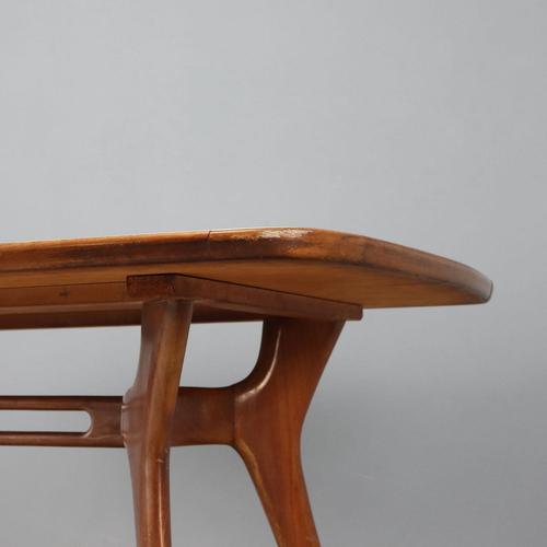 Vintage Dining Table in Beech and Glass, Italy, 1950s-1960s For Sale - Image 4 of 8