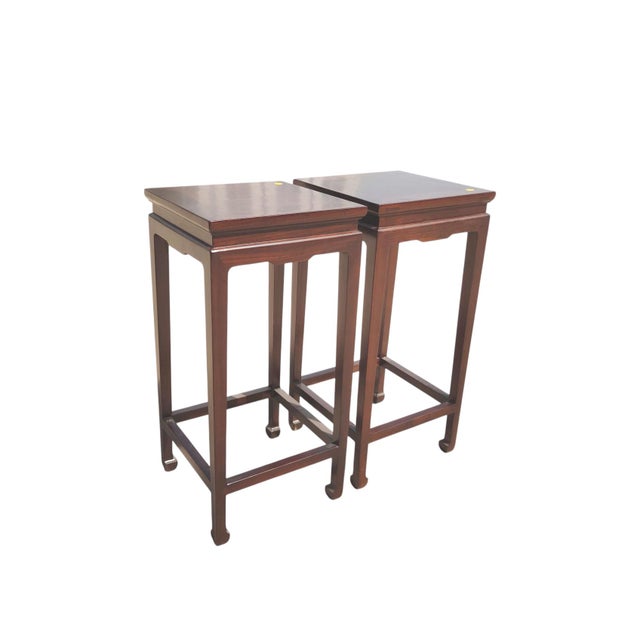 Pair of Asian Square Top Accent Tables or Side Tables For Sale - Image 4 of 6