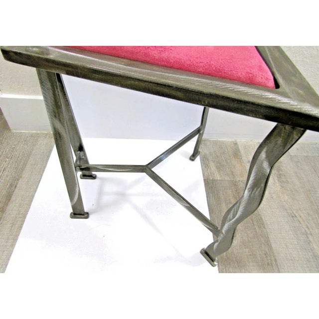 1990s Postmodern Contemporary Welded Steel Artist Signed Accent Chair For Sale - Image 12 of 17