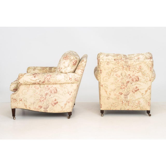 George Smith Floral Upholstered Armchairs, Pair For Sale In New York - Image 6 of 7