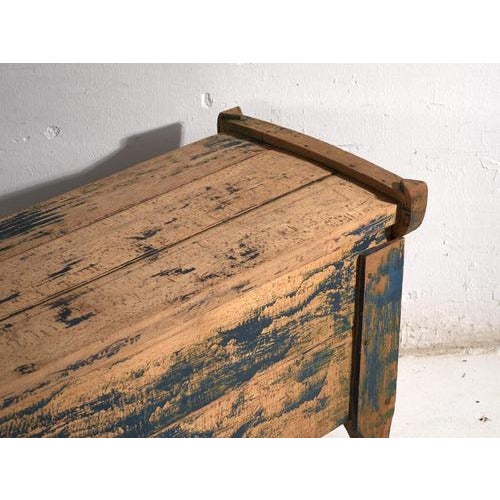 Antique Blue-Painted Pine Chest, Central Europe, 1870 For Sale - Image 4 of 14