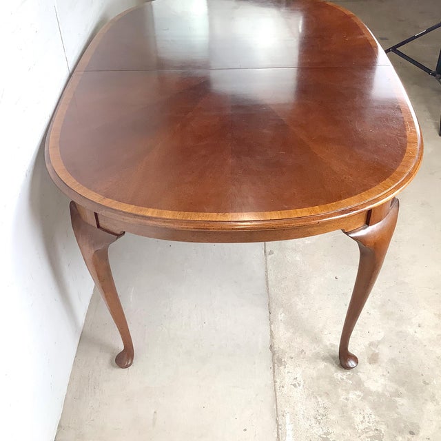 Queen Anne Mahogany Oval Extension Dining Table, Hickory Chair Company “James River Collection” For Sale - Image 9 of 18