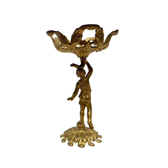 Antique Art Nouveau Cast Iron Art Figural Stand Circa 1900 Jm Foundry Patterns. For Sale - Image 4 of 7
