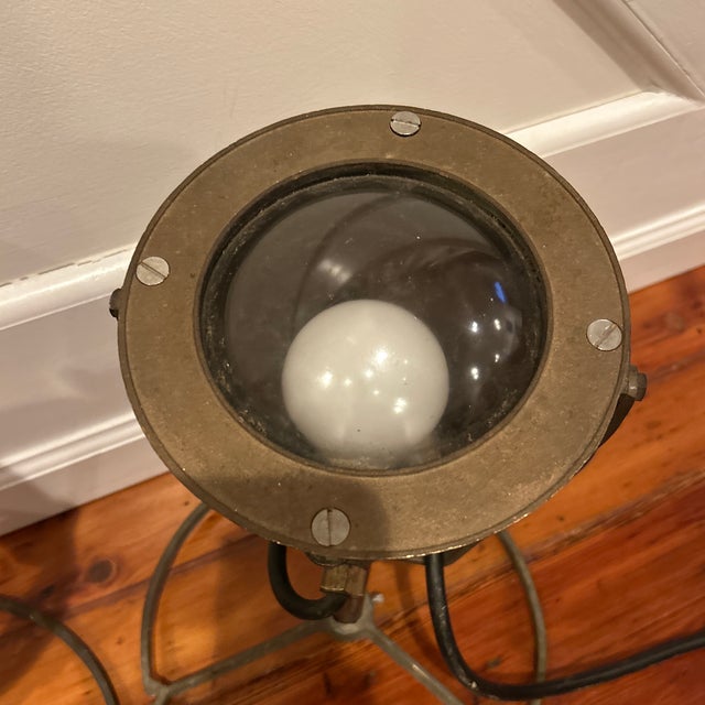 Mid 20th Century Vintage Heavy Metal Industrial Spotlights - A Pair For Sale - Image 5 of 12