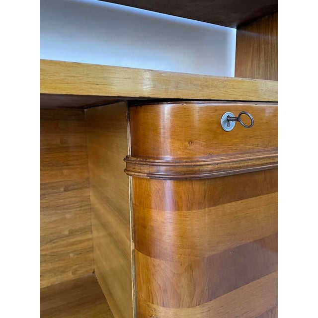 Art Deco Veneered Walnut Bookcase with Doors, 1930s For Sale - Image 10 of 13