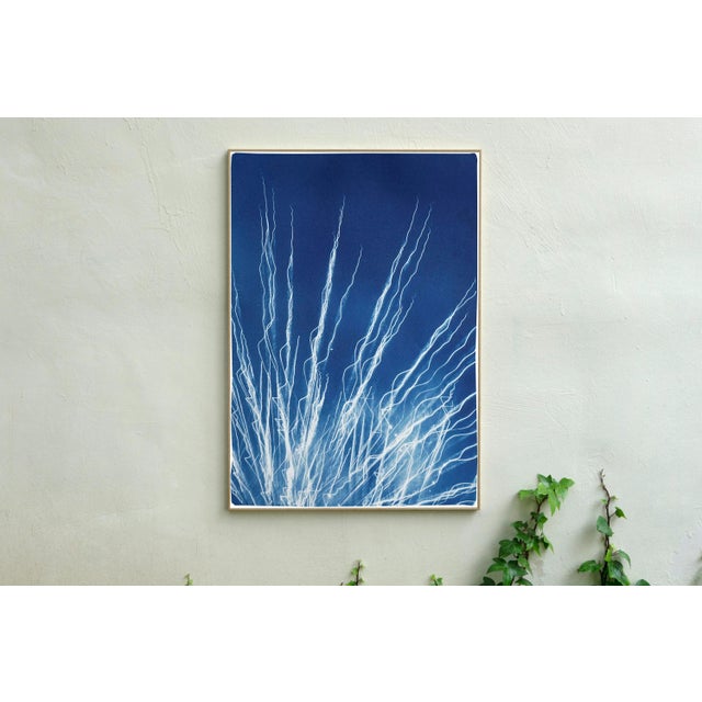 2020s 2020 Glowing Fireworks Lights, Handmade Limited Edition Cyanotype Print on Watercolor Paper For Sale - Image 5 of 12