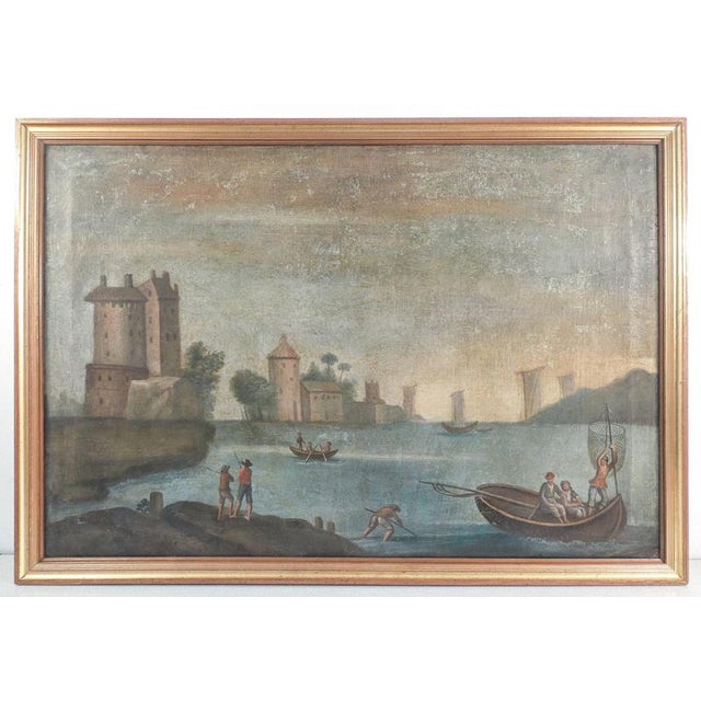 Unknown Artist, Coastal Landscape, Mid-19th Century, Oil on Canvas, Framed For Sale - Image 16 of 16