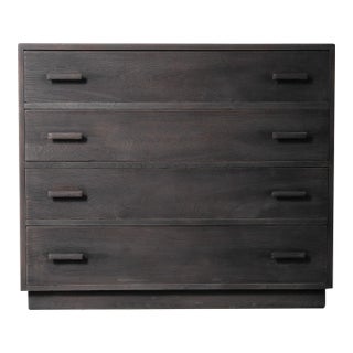 Late 20th Century Charcoal Finished Wooden Four-Drawer Dresser For Sale