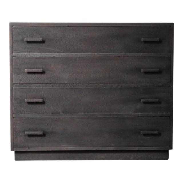 Late 20th Century Charcoal Finished Wooden Four-Drawer Dresser For Sale