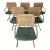 1980s Brass Cantilever Dining Chairs With Woven Rush- Set of 6 For Sale