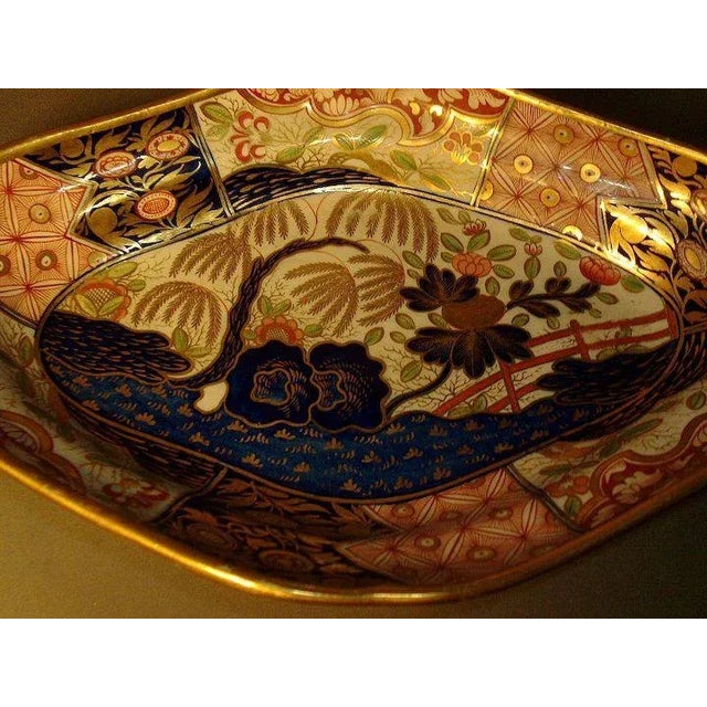 1810 Coalport Porcelain Imari or Japan Rock & Tree Pattern Lozenge Shaped Dessert Dish For Sale In New York - Image 6 of 7