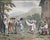 Antique Italian Lithograph Hand-Colored Set of 4 Traditional Dances & Games Silk Mats Gilt Frames For Sale - Image 10 of 16