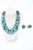 Vintage Elsa Schiaparelli Turquoise & Green Glass Strand Necklace With Clip on Earrings - 3 Pieces For Sale - Image 10 of 10