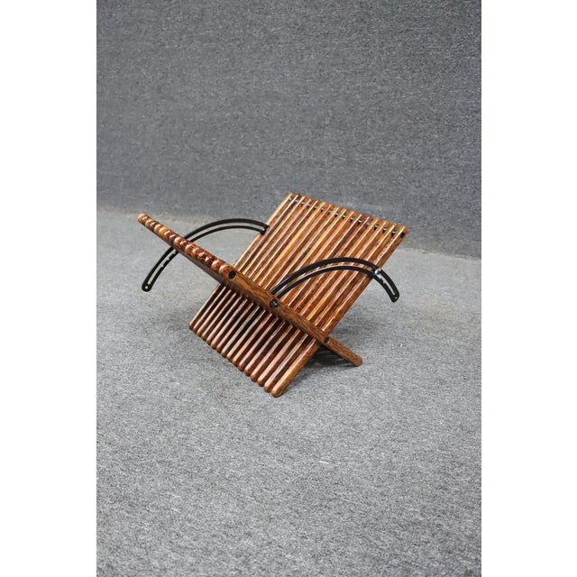 Pacific Green Attributed Palmwood Magazine Rack *no makers mark