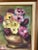 Mid 20th Century Vintage Pink and Yellow Floral Still Life Painting by M. DeHart – Mid-Century Oil on Canvas For Sale - Image 5 of 7