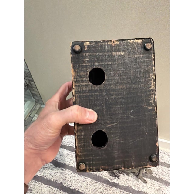 Antique Folk Art Hand Carved Figural Inkwell Stand Late 1800s Wooden For Sale - Image 14 of 15