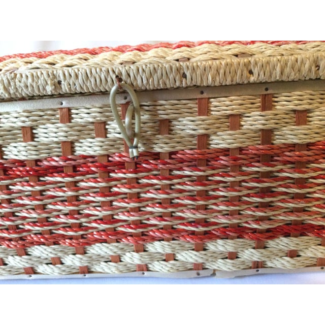 Mid-Century Modern Vintage Mid Century Sewing Basket For Sale - Image 3 of 18
