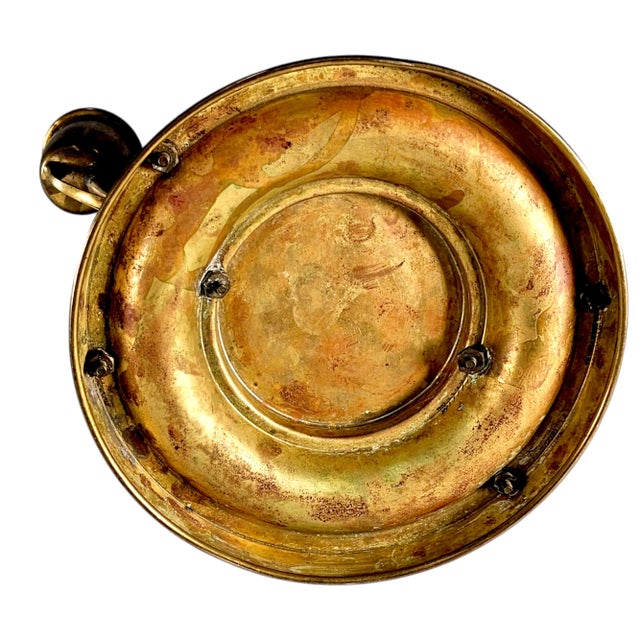 Gold American Thermos Bottle Co Carafe Hinged Pourer Brass Cups For Sale - Image 8 of 9