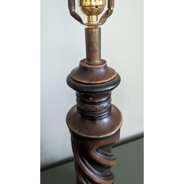 1960s 1969 Pieri Large Statement Sculptural Twisted Chalkware Table Lamp For Sale - Image 5 of 12