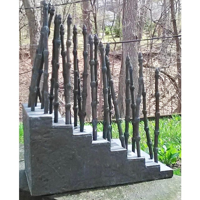 1980s Important Abstract Expressionist Cast Bronze Sculpture by Artist Mary K. Seyfarth, 20” High For Sale In Chicago - Image 6 of 13