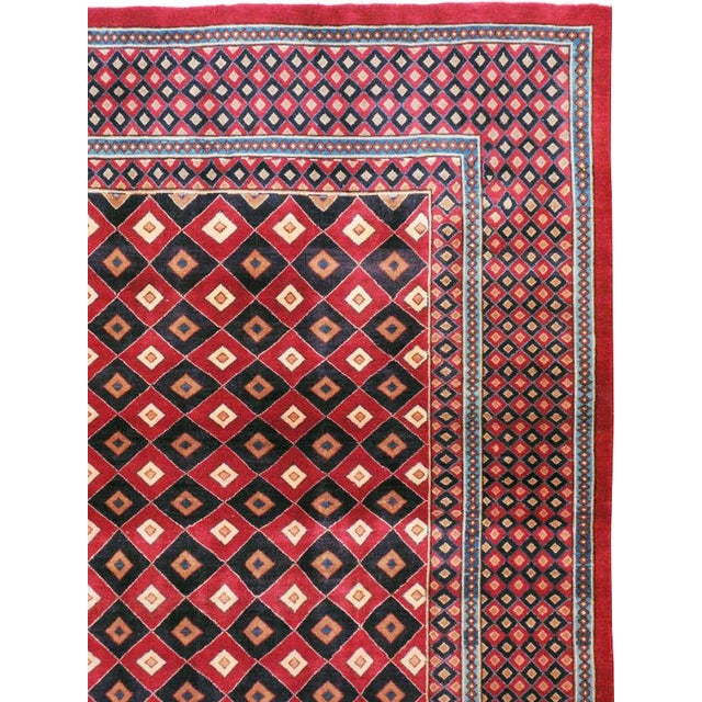 Art Deco Galerie Shabab Collection Vintage Mashad Art Deco Style Black and Red Rug For Sale - Image 3 of 10