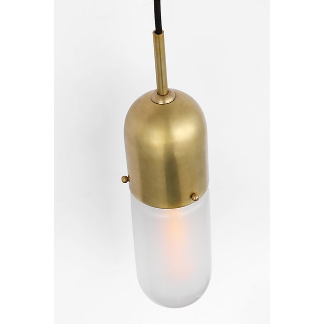 Modern Thomas O'Brien for Visual Comfort Signature Junio Wall Light in Hand-Rubbed Antique Brass with Frosted Glass For Sale - Image 3 of 7