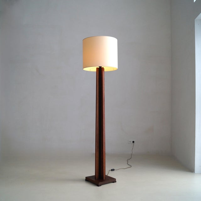 Modern Dutch Hague School Art Deco Modernist Oak Floor Lamp, 1920s For Sale - Image 3 of 13