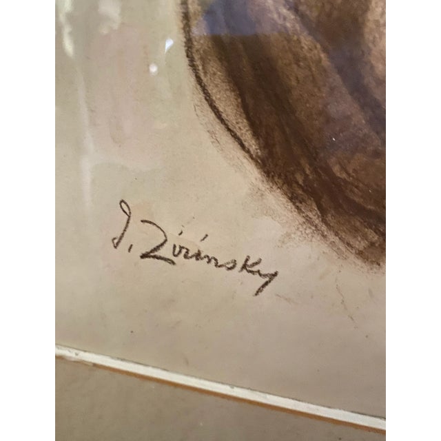 Figurative Mid 20th Century Portrait Chalk Drawing of Franklin Delano Roosevelt by Julius Zirinsky, Framed For Sale - Image 3 of 8