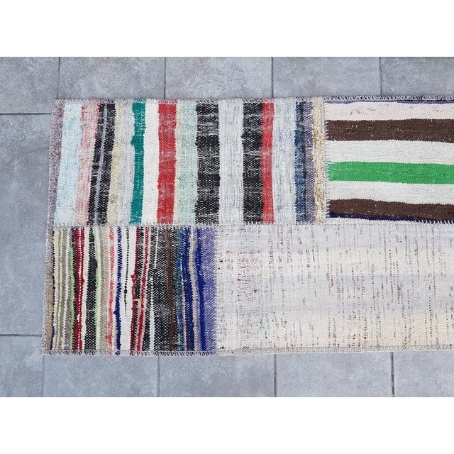 Oushak Vintage Kilim Runner Rug For Sale - Image 6 of 10