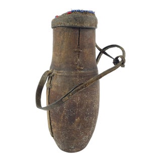 Early 20th Century Pokot Wood Milk Container with Lid and Strap Kenya MATTER COLLECTION For Sale