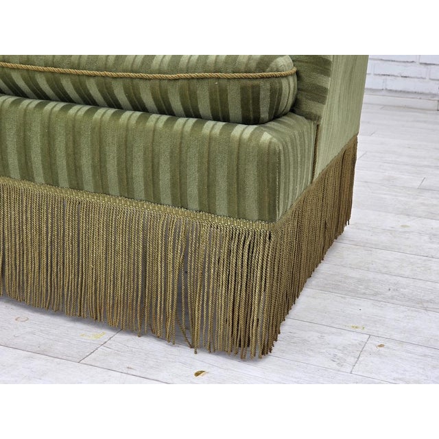 Vintage Danish Two-Seater Sofa in Green Furniture Velour, 1950s For Sale - Image 4 of 18