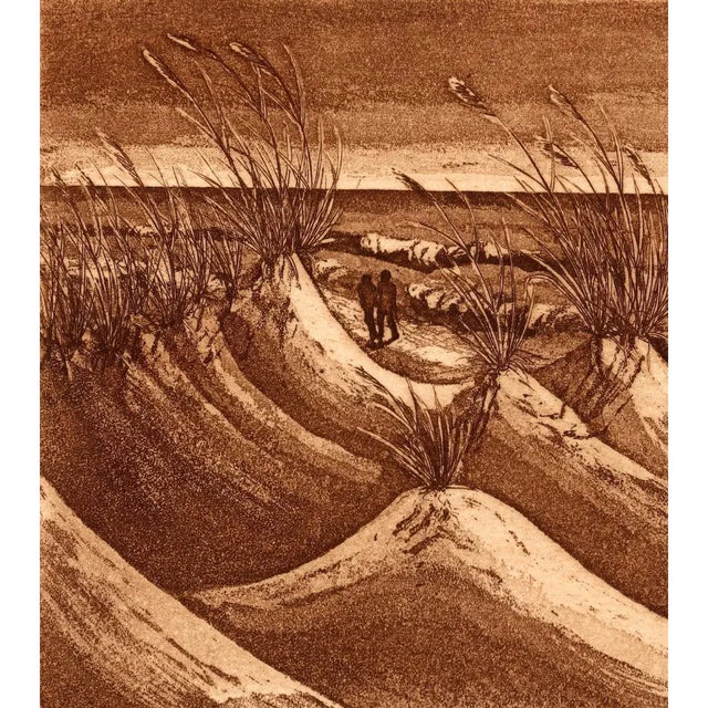 Vintage Mid-Century Coastal Etching with Aquatint "A Lonely Shore" Signed & Numbered 129/150 Up for sale is this...