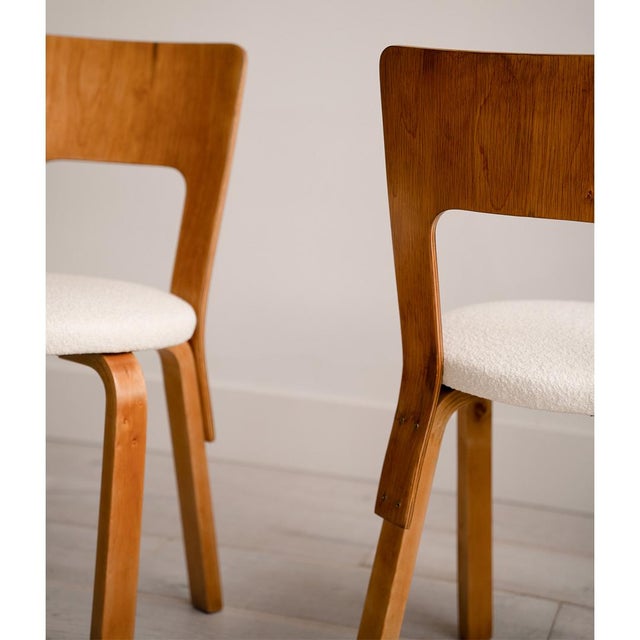Mid-Century Modern Mid 20th Century A Pair of Alvar Aalto Side Chairs for Artek Model 66 For Sale - Image 3 of 5